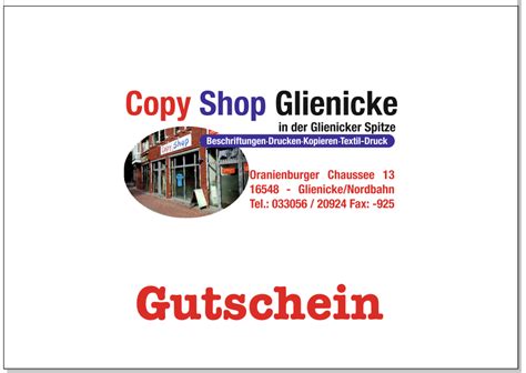 Copy Shop Glienicke – GlienickeNordbah, Oranienburger .